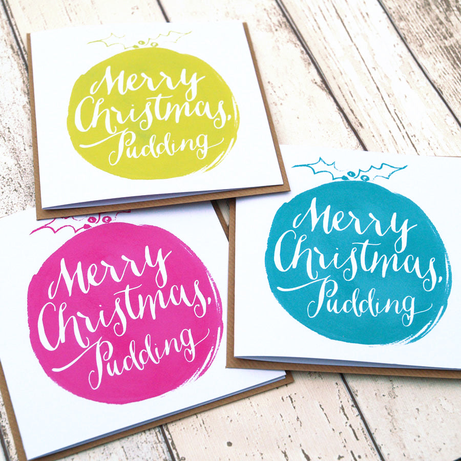 Merry Christmas Pudding Christmas Card