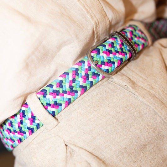 Woven Belt - Bright Zigzag