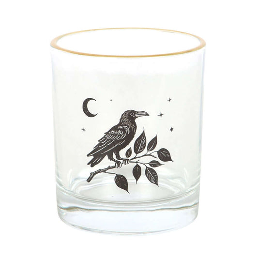 Gothic Gifts Perched Raven Drinking Glass