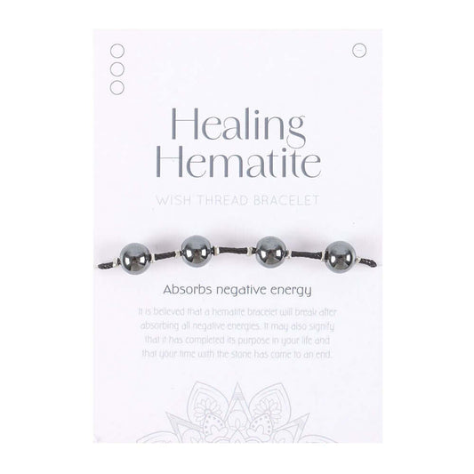 Gothic Gifts Healing Hematite String Bracelet