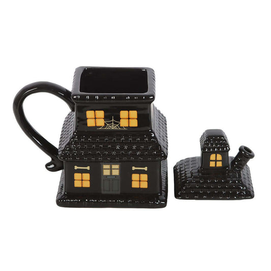 Gothic Gifts Black Haunted House Mug