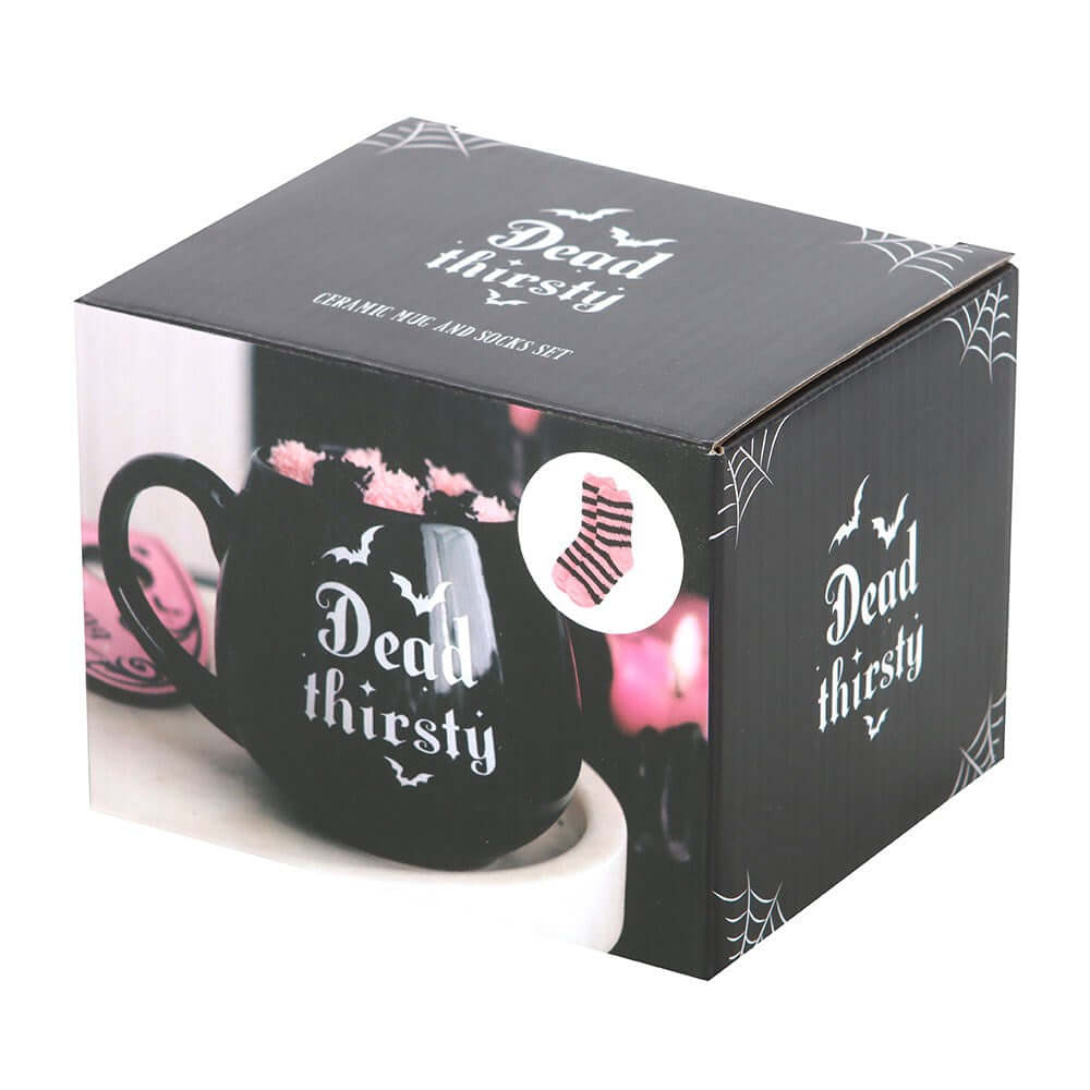 Gothic Gifts Dead Thirsty Mug and Socks Set