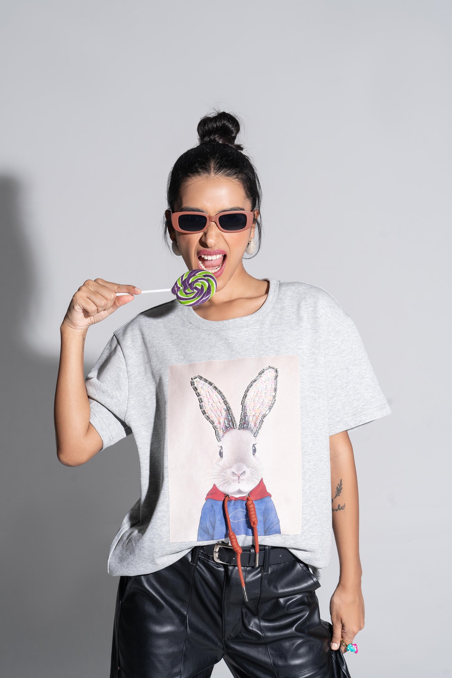 Sahi London Roger Graphic Embroidered Women’s Cotton T-Shirt