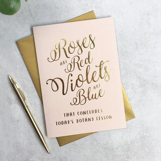 Roses Are Red gold foil card