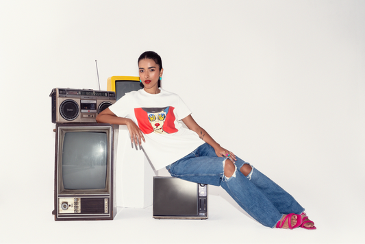 Sahi London Pop Art 411 Hand-Embroidered Women’s Cotton T-Shirt