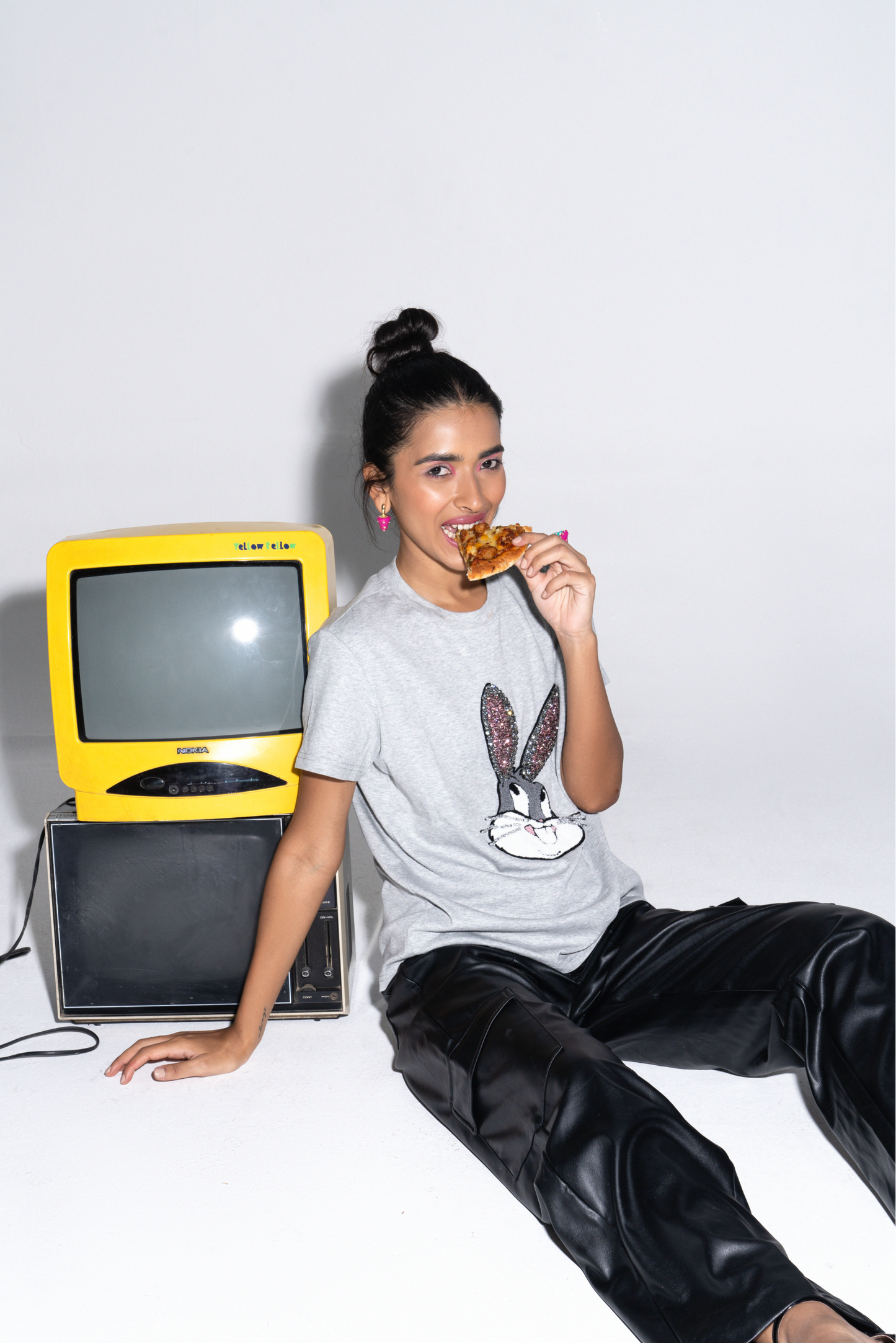 Sahi London “The Rabbit” Graphic Embroidered Women’s Cotton T-Shirt