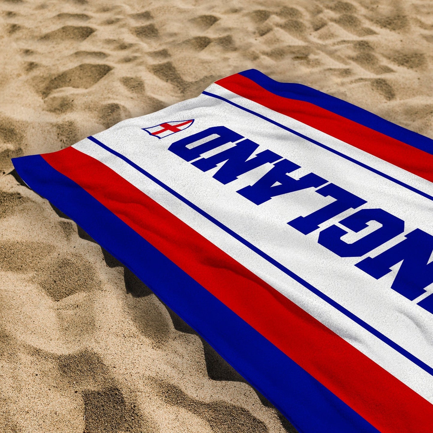 England Stripe - WC26 - Retro Beach Towel - 150cm x 75cm
