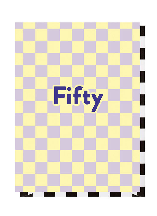 Fifty Checkerboard 50th Birthday Card