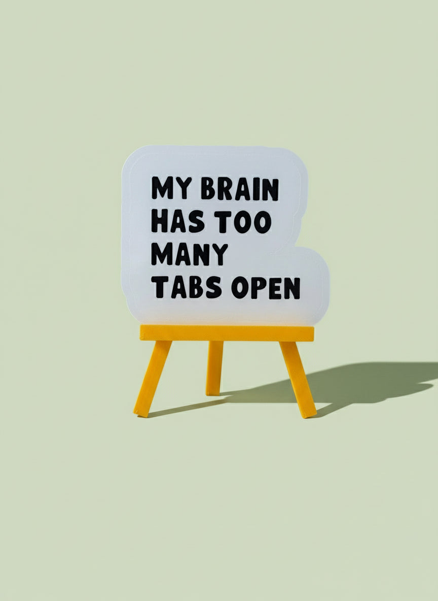 My Brain Has Too Many Tabs Open Sticker | Not Made For This