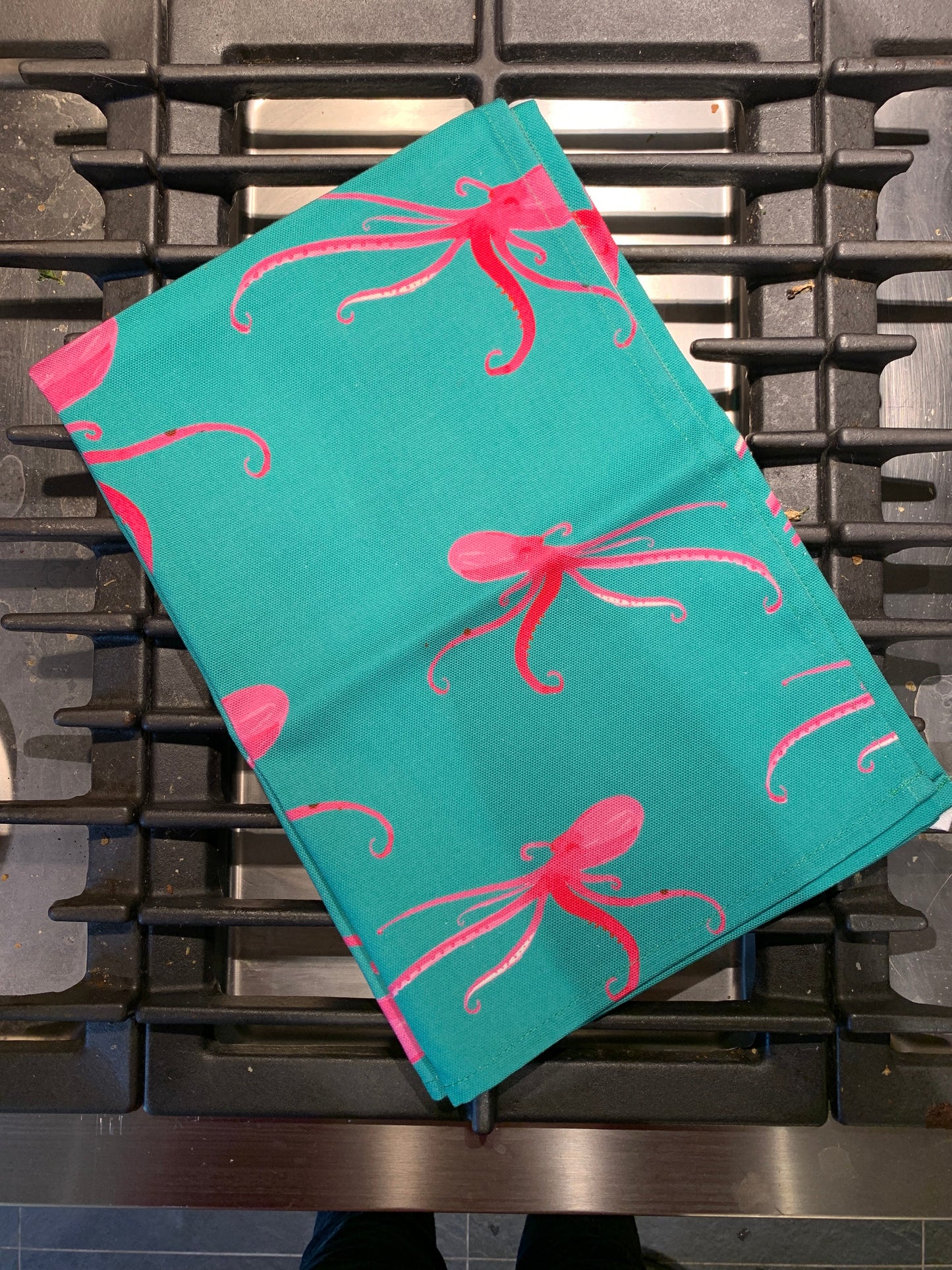 Tea towel - Óh so bright Pink Octopus