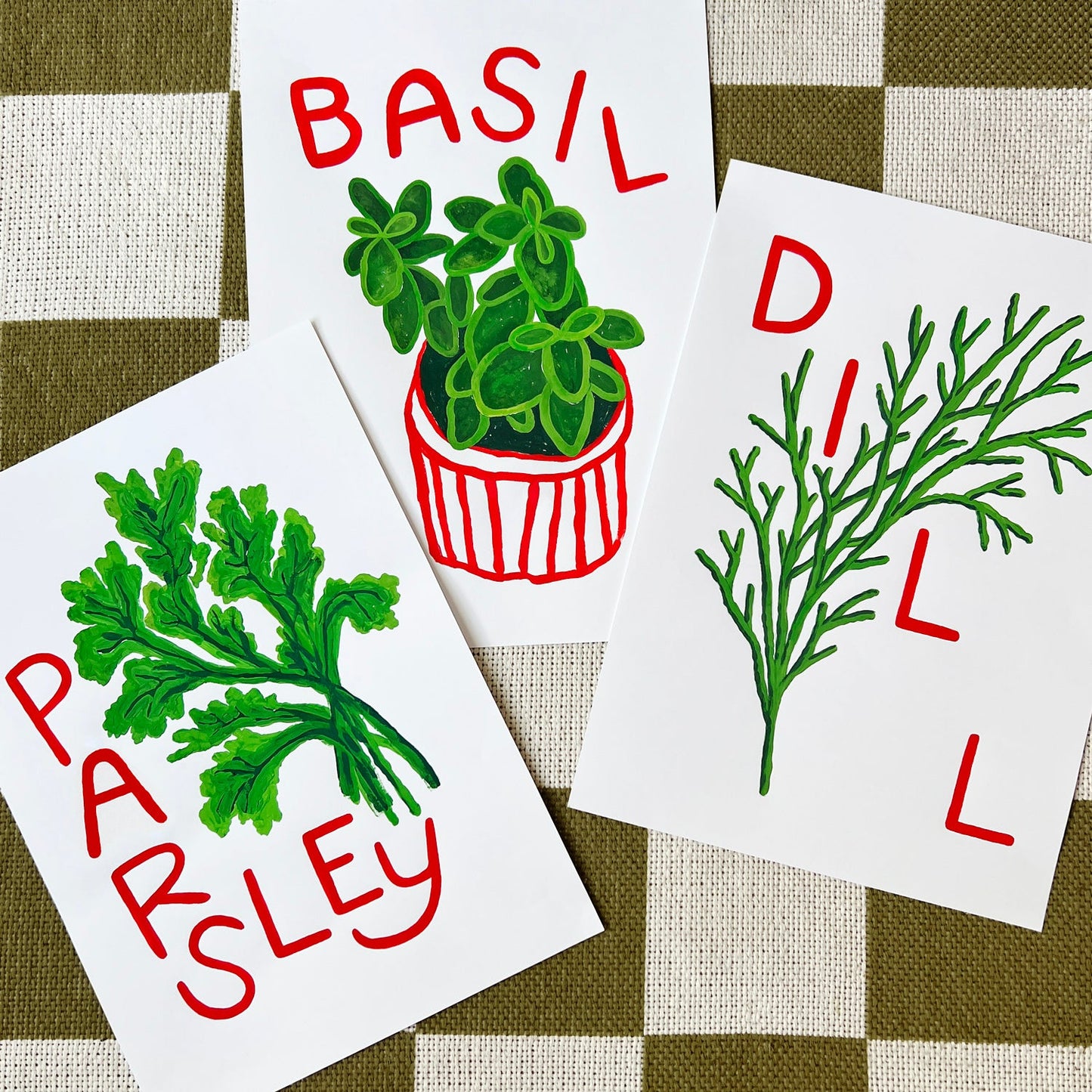 Parsley Herb print from an original painting, choice of sizes, available framed and unframed