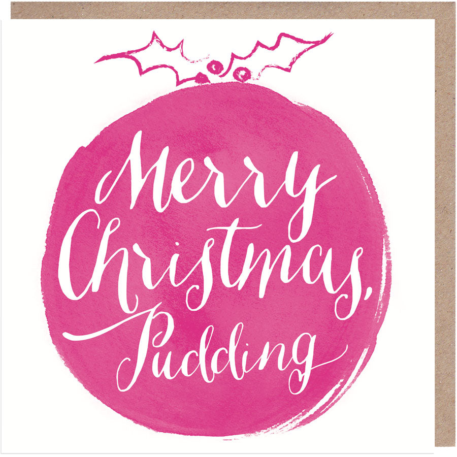 Merry Christmas Pudding Christmas Card