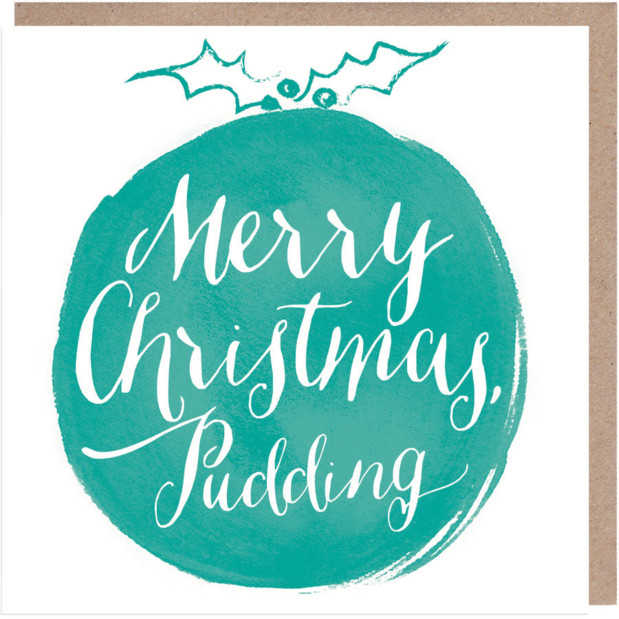 Merry Christmas Pudding Christmas Card