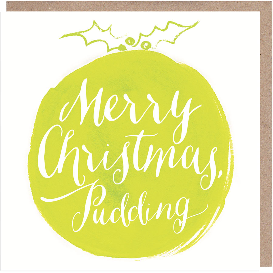 Merry Christmas Pudding Christmas Card