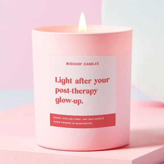 Funny Therapy Gift Soy Wax Candle Light After Your Post-Therapy Glow-Up