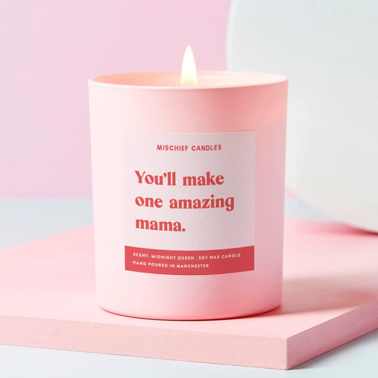 Mum To Be Gift Funny Baby Shower Gift Candle One Amazing Mama