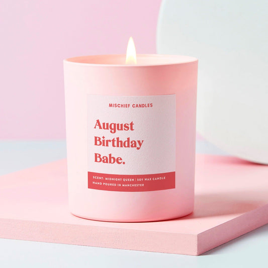 August Birthday Gift Funny Gift Candle August Birthday Babe