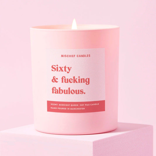 60th Birthday Gift Funny 60th Birthday Gift Candle Sixty And Fabulous