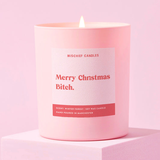Funny Christmas Gift For Her Friend Candle Christmas Bitch