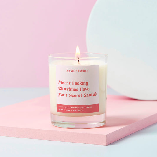 Funny Christmas Gift Merry Christmas Love From Secret Santa Candle