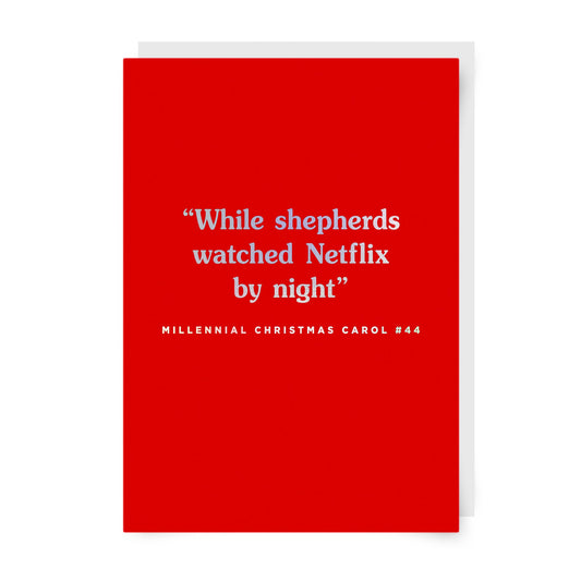 While Shepherds Watched Netflix By Night Christmas Card