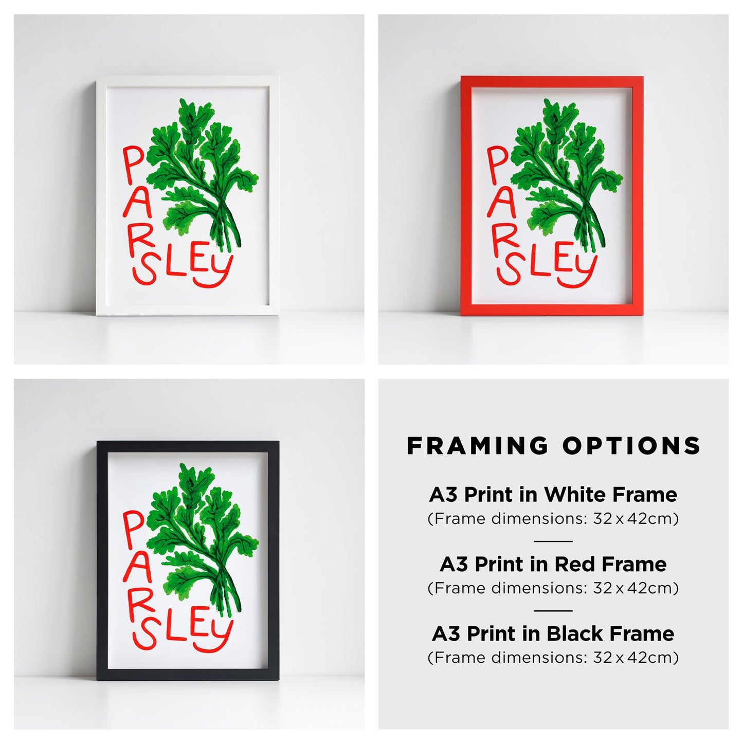Parsley Herb print from an original painting, choice of sizes, available framed and unframed