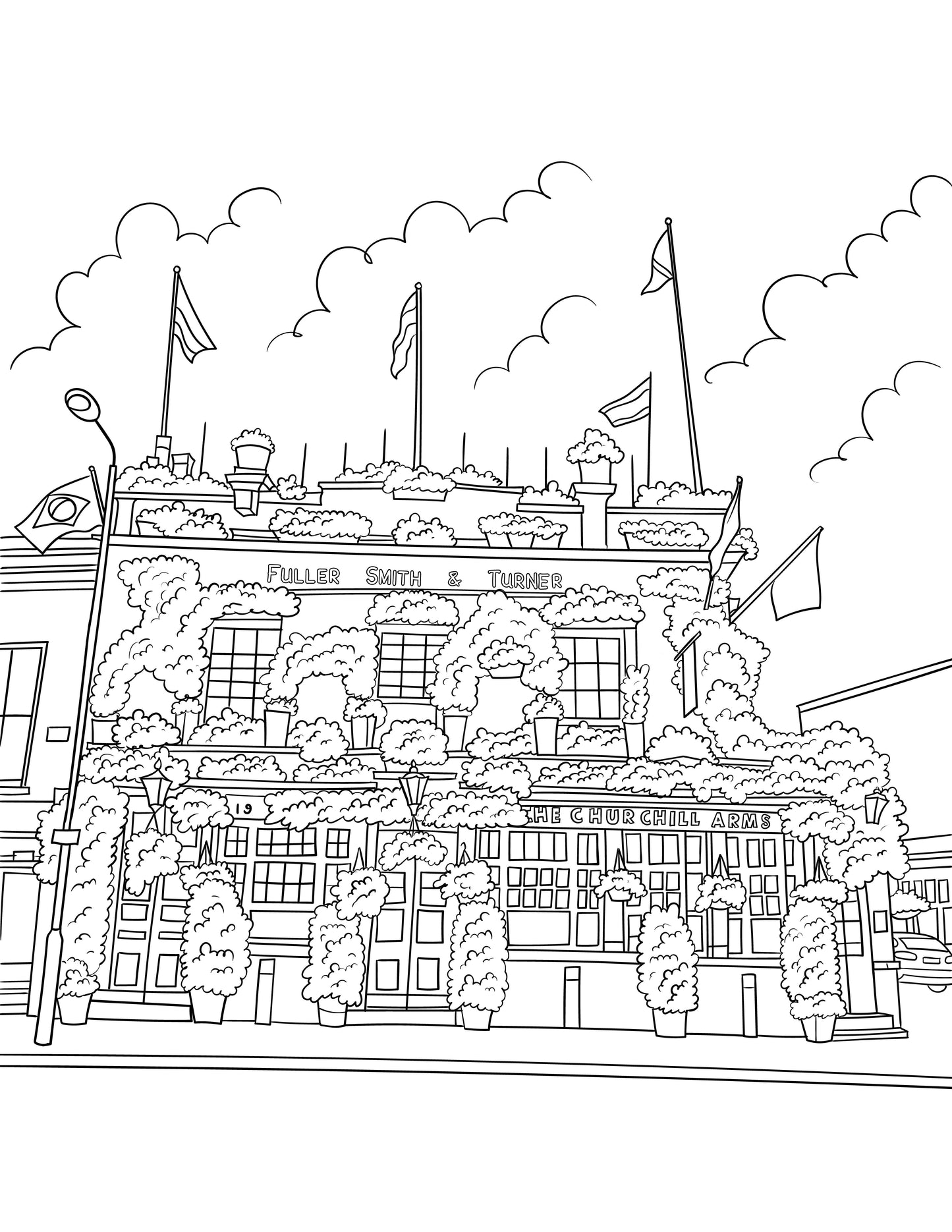 London Pubs Colouring Book (A4)