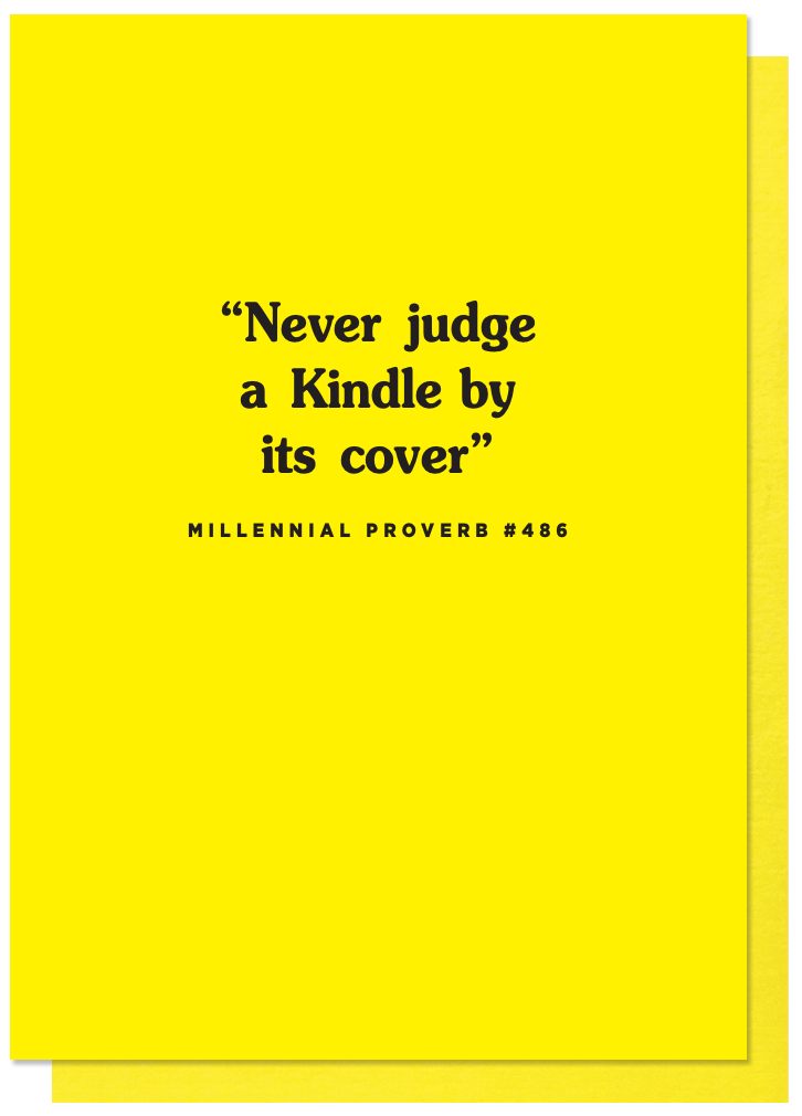 Never Judge A Kindle By Its Cover Card