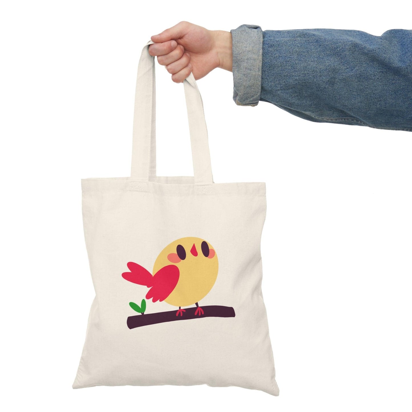 Cartoon Bird Tote β Eco Nature Bag with Branch Design