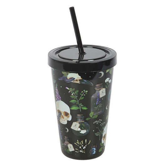 Gothic Gifts Venom & Vines Print Tumbler with Straw