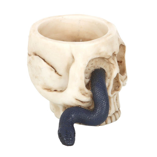 Gothic Gifts Skull Tealight Holder with Snake