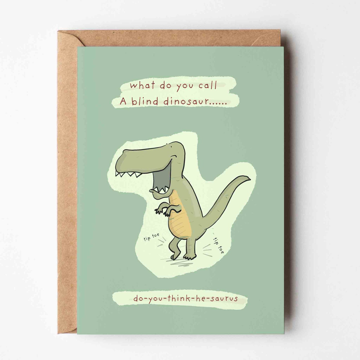 Blind Dinosaur Joke Greeting Card