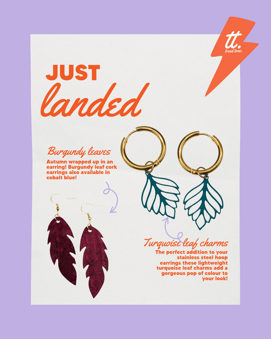 Burgundy leaf earrings