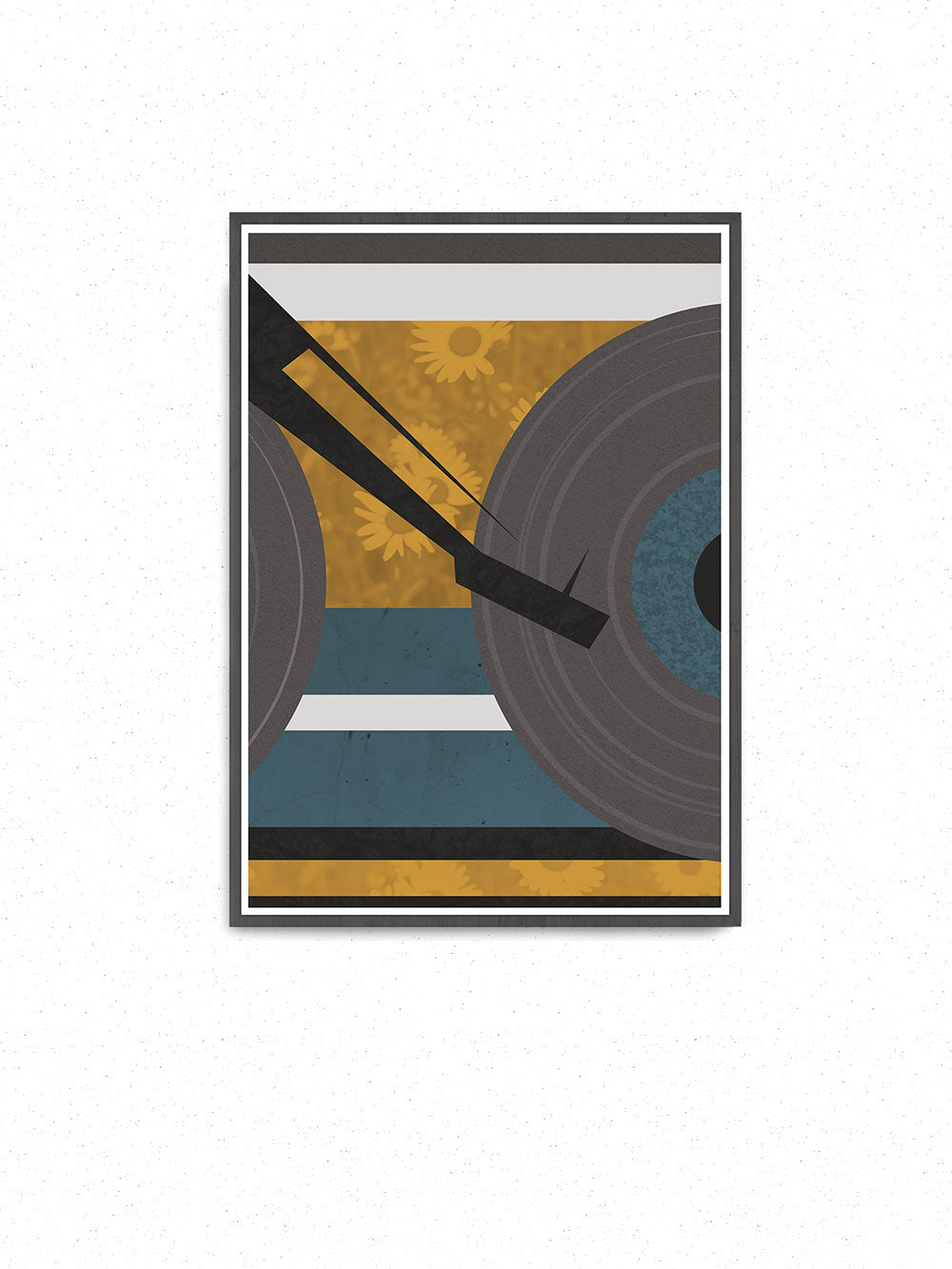 Disc Jockey Yellow Music Abstract Print