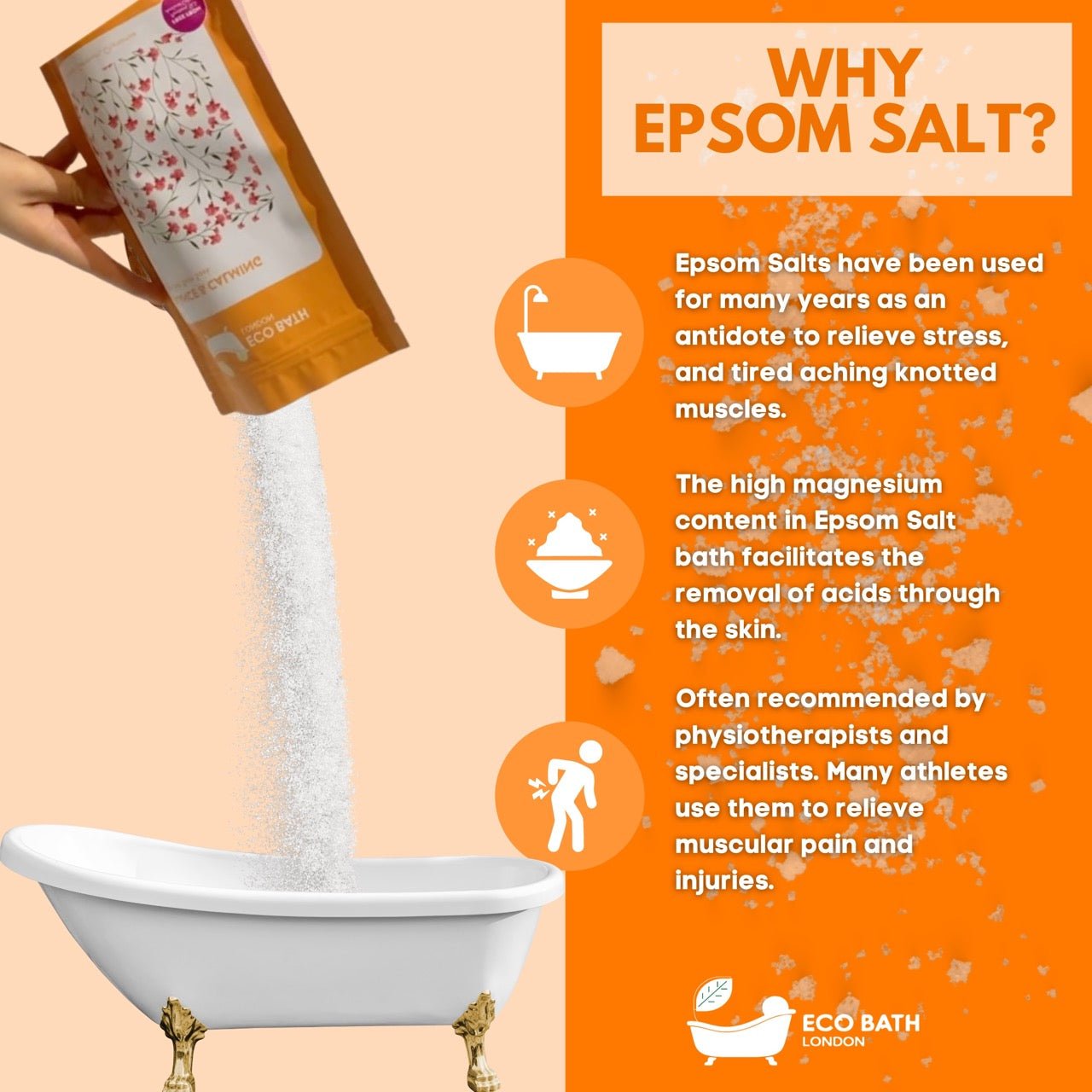 Eco Bath London Balance and Calming Epsom Salt Bath Soak - Pouch | 500g & 1000g