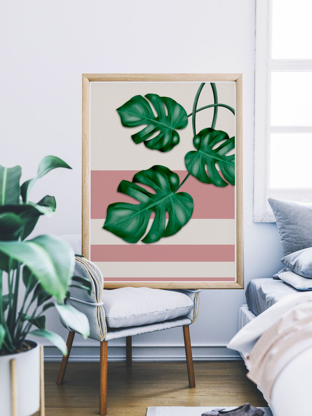 Pink Monstera Deliciosa Print