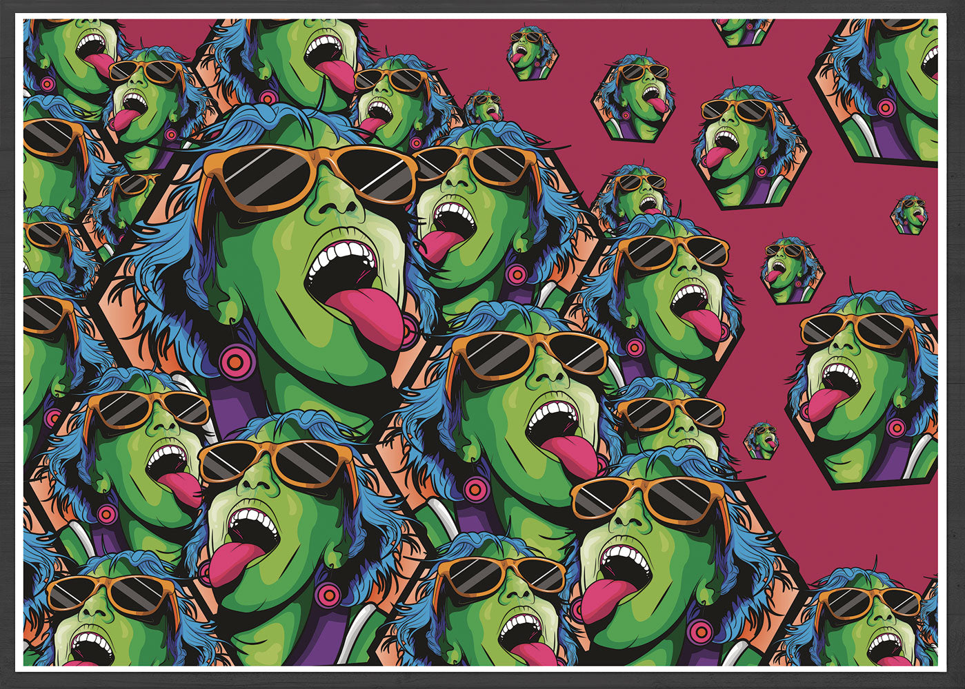 Rave Girl Vector Illustration Print