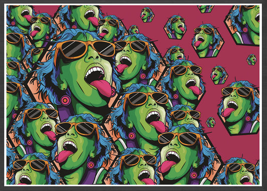 Rave Girl Vector Illustration Print