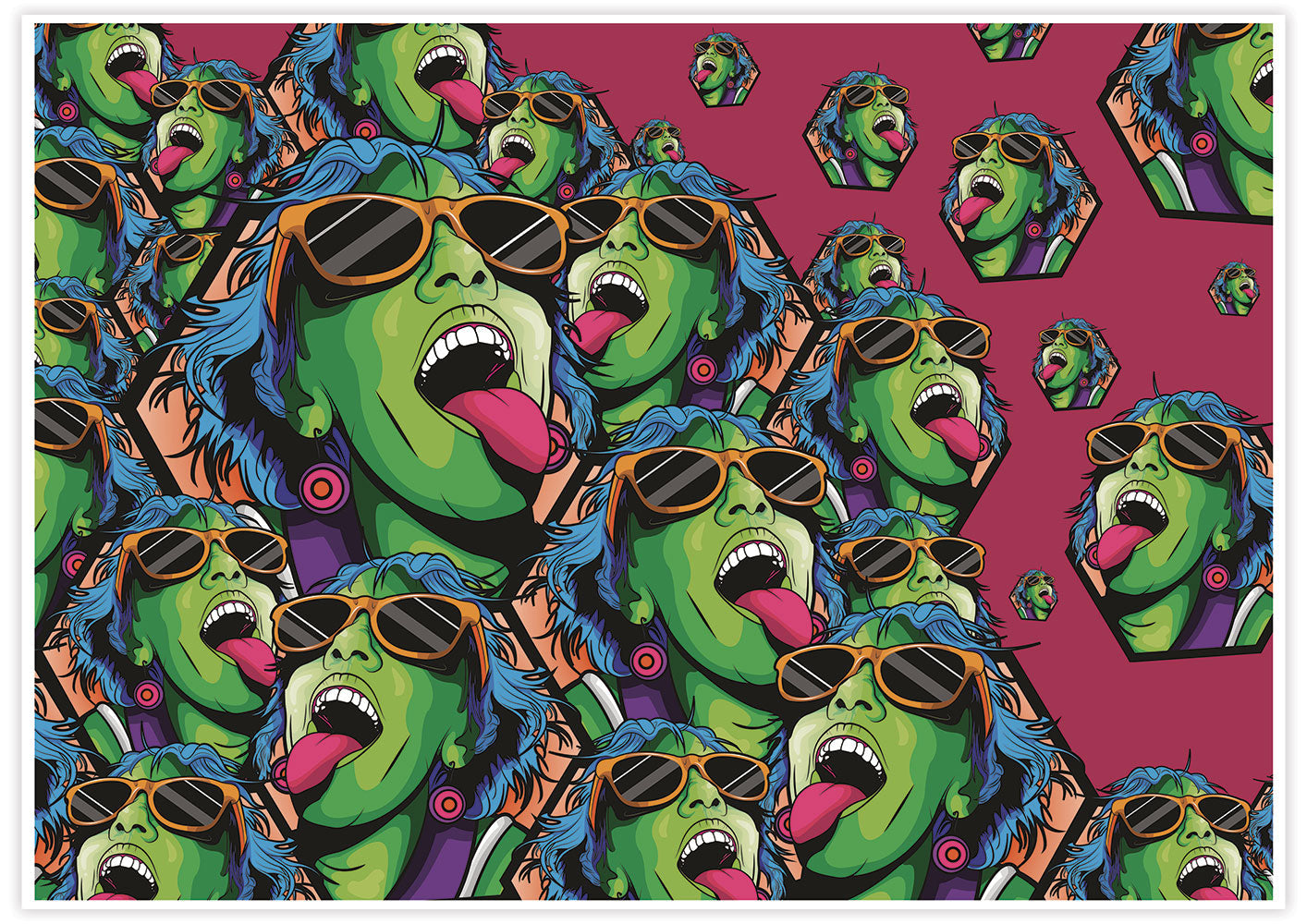 Rave Girl Vector Illustration Print