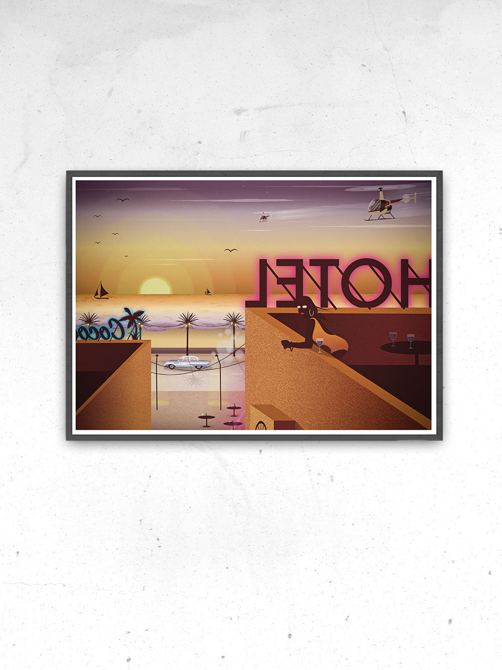 Rooftop Dreamin Night Life Art Print