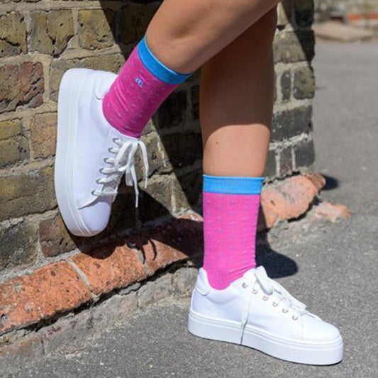 Spotted Blue Bamboo Socks