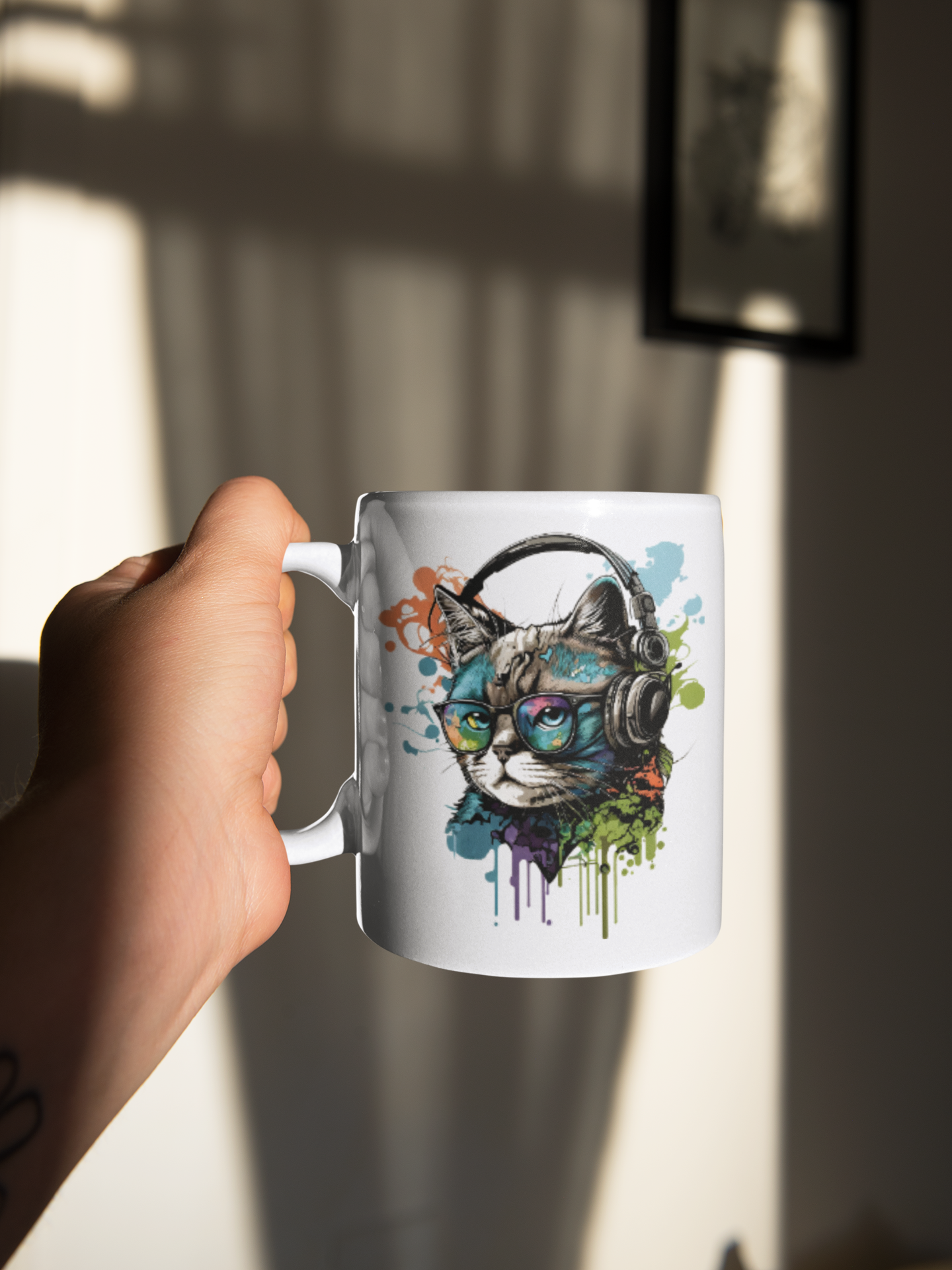 Cat DJ White Mug