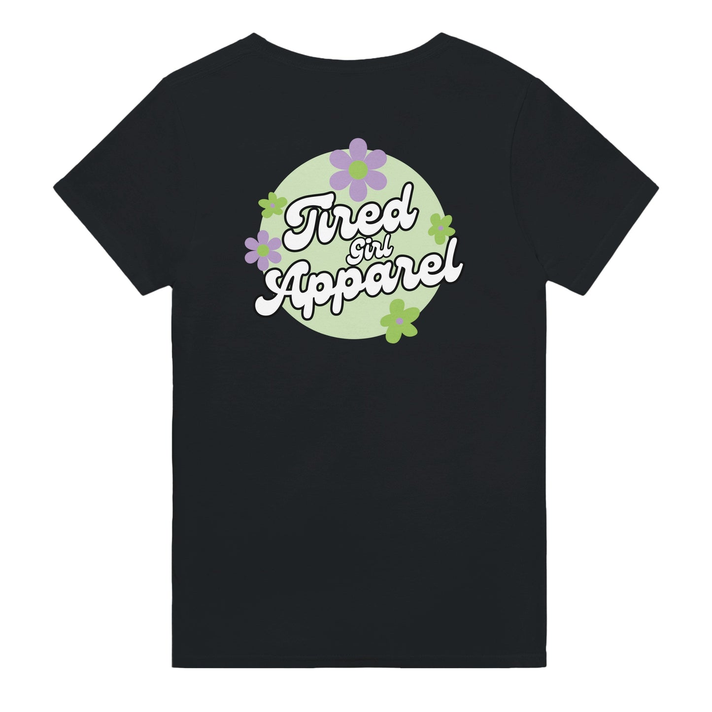 Tired Girl Apparel Floral Logo printed tee