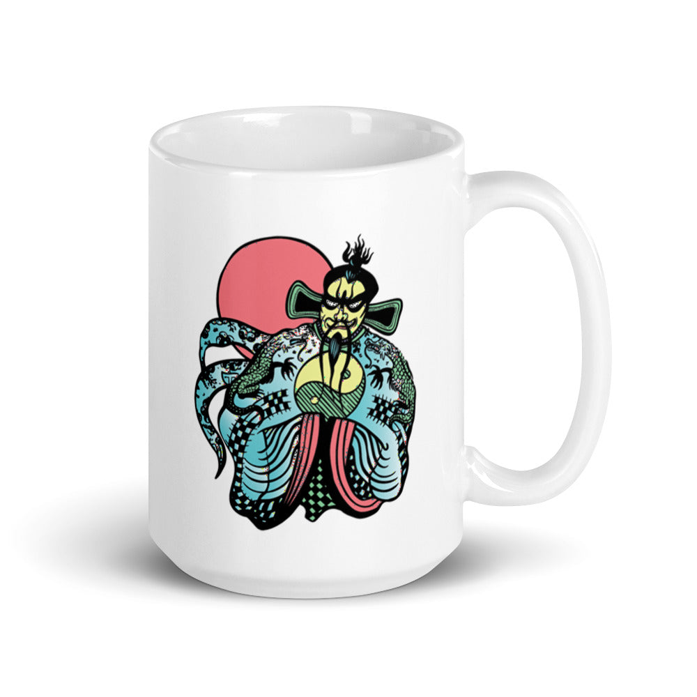 Fu Manchu White Coffee Mug