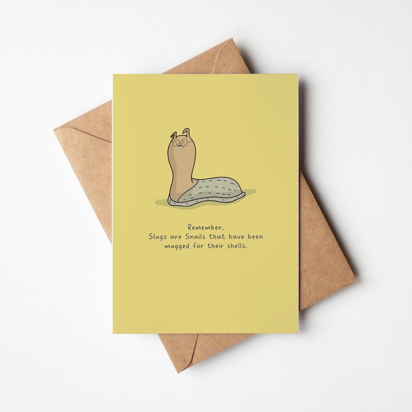 Why Slugs Lost Their Shells - Cute & Funny Hand-Drawn Greeting Card