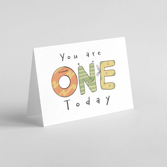 You Are One Today – 1st Birthday Monster Card