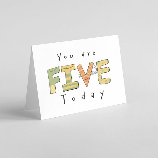 You Are 5 Today – Fun Milestone Card for Kids