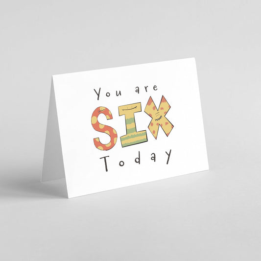 You Are 6 Today – Colourful Monster Birthday Card
