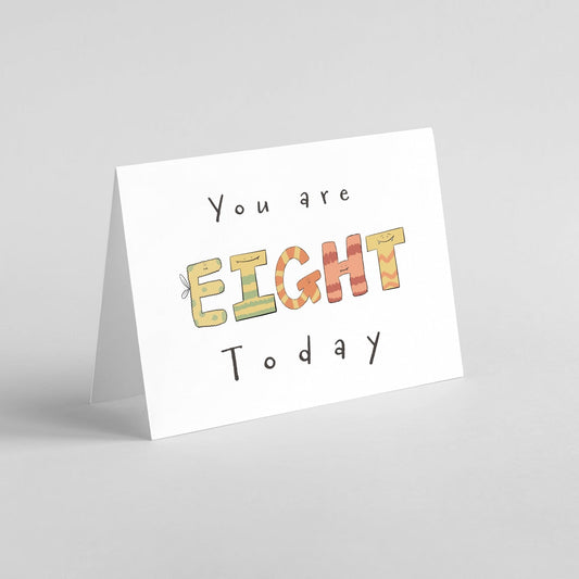 You Are 8 Today – Monster-Themed Milestone Birthday Card