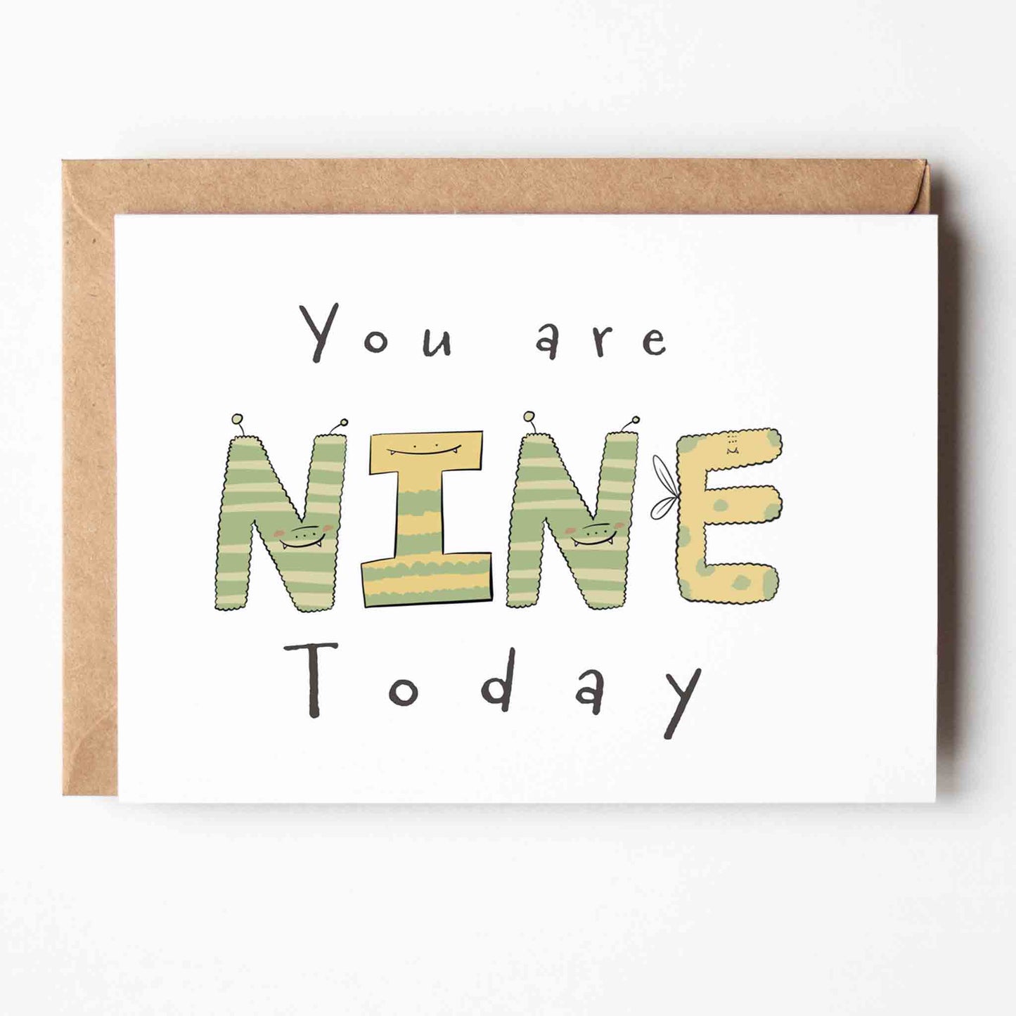 You Are 9 Today – Fun Monster Milestone Birthday Card